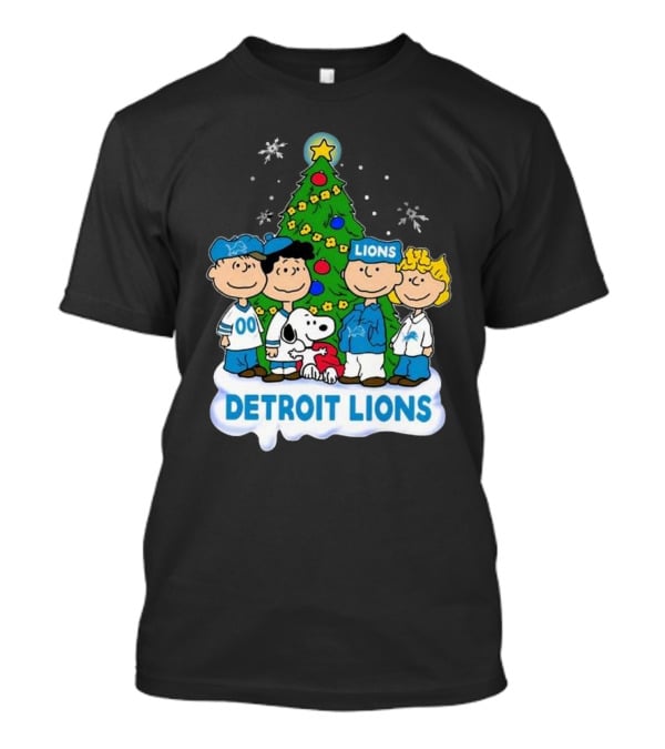 Detroit Lions Peanuts Merry Christmas T-Shirt