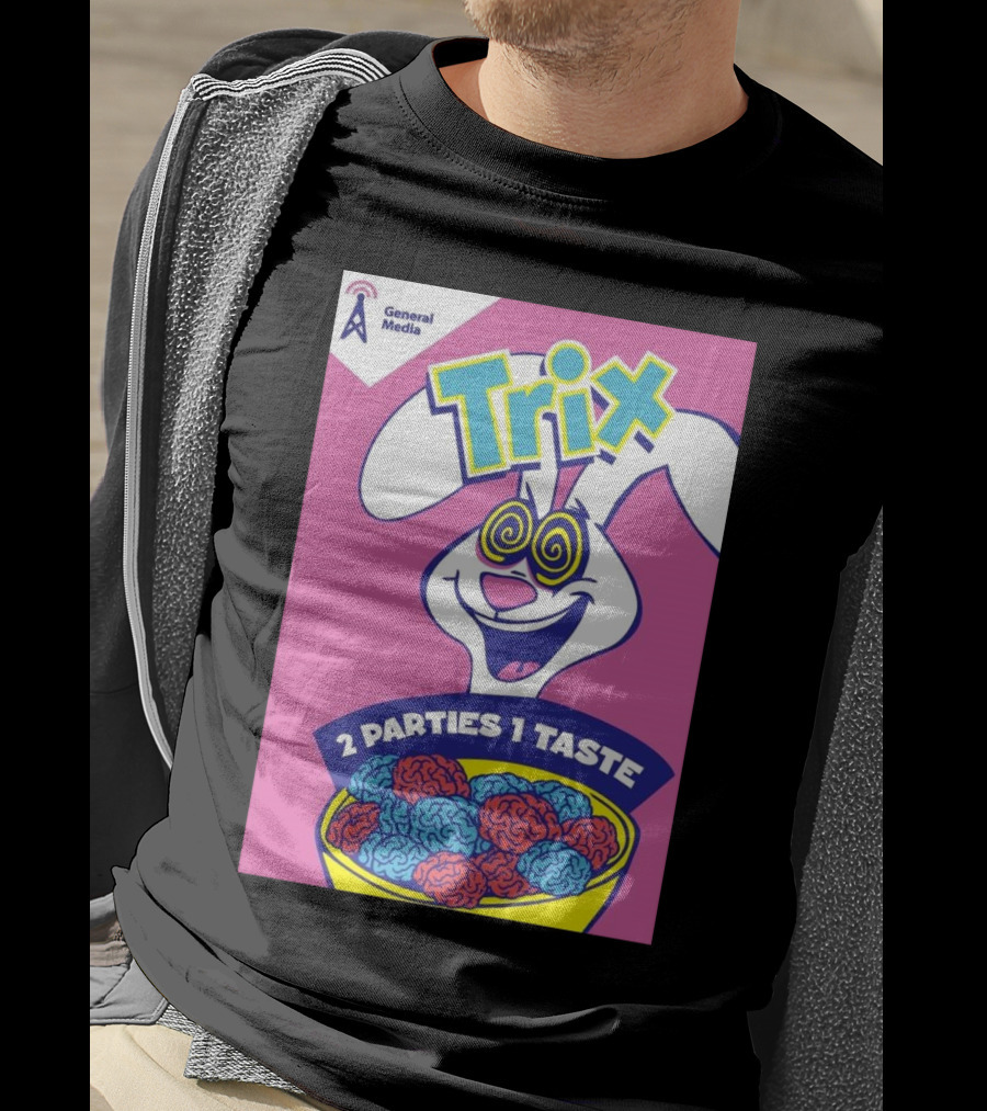 Trix Cereal Bunny With Swirled Eyes And Brain Bowl 2 Parties 1 Taste General Media T-Shirt