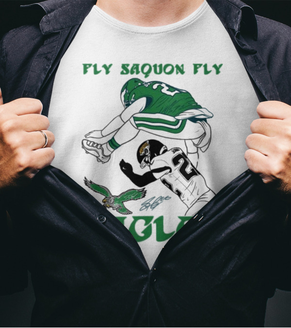 Fly Saquon Fly Eagles Reverse Hurdle Saquon Barkley Jarrian Jones T-Shirt
