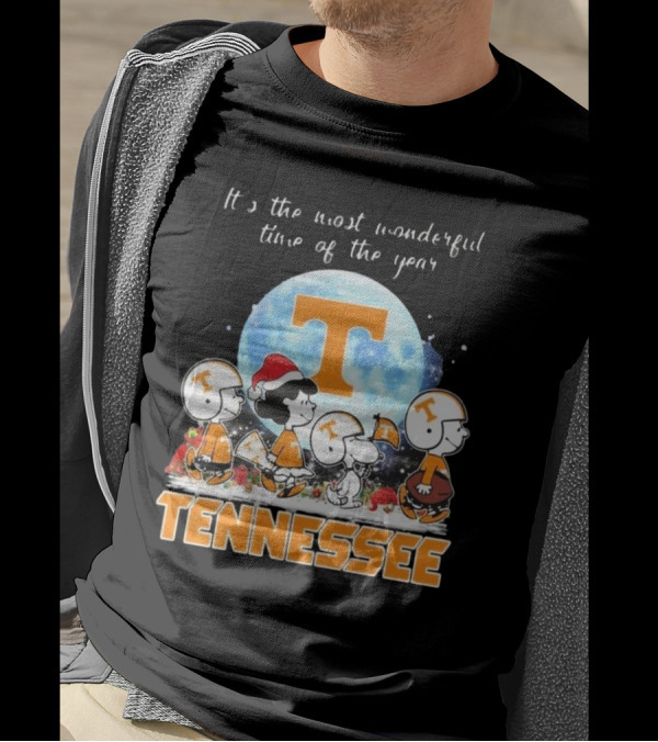Tennessee Volunteers Christmas 2024 Peanut Characters It's The Most Wonderful Time Of The Year T-Shirt