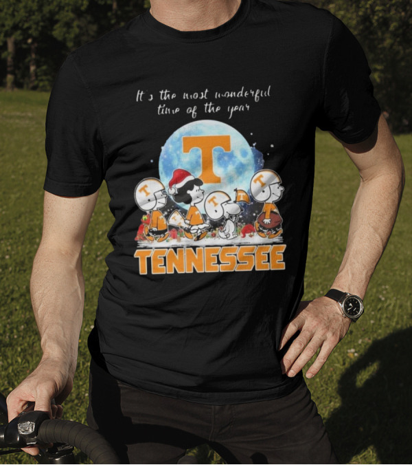 Tennessee Volunteers Christmas 2024 Peanut Characters It's The Most Wonderful Time Of The Year T-Shirt
