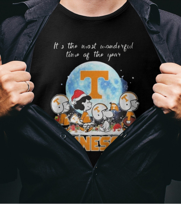 Tennessee Volunteers Christmas 2024 Peanut Characters It's The Most Wonderful Time Of The Year T-Shirt