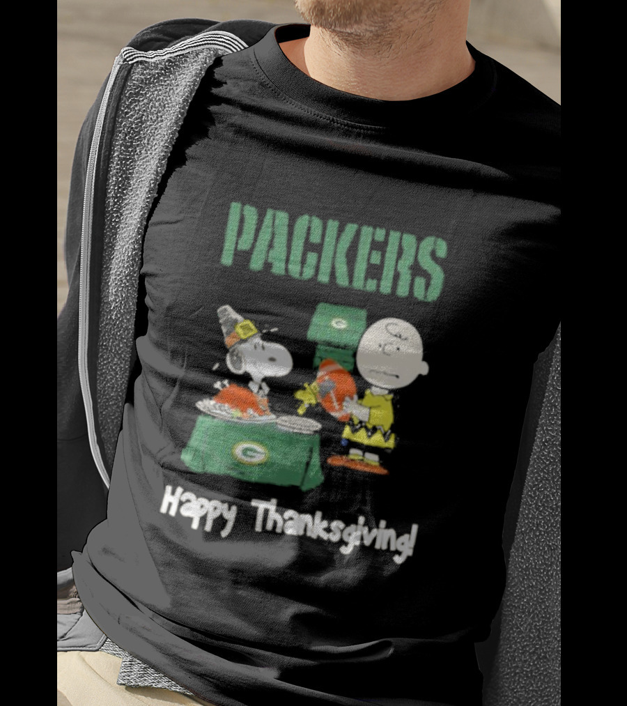 Charlie Brown Snoopy Packers Happy Thanksgiving T-Shirt