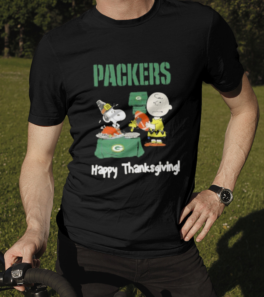 Charlie Brown Snoopy Packers Happy Thanksgiving T-Shirt