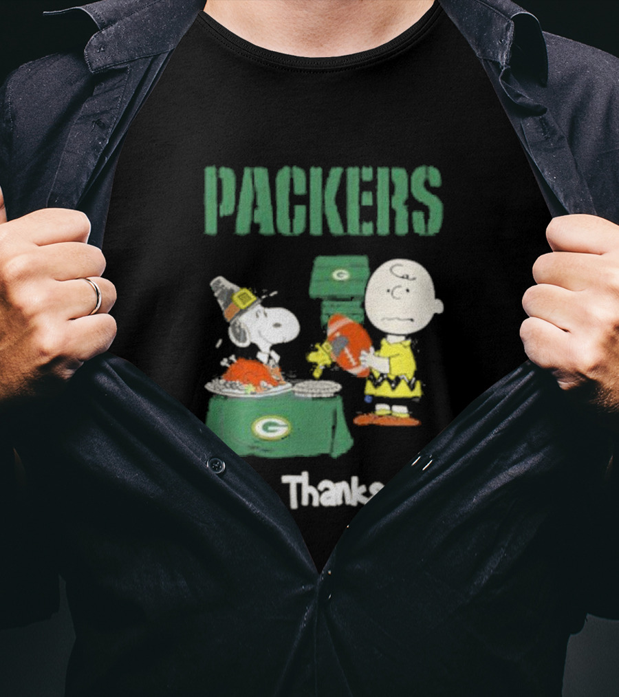 Charlie Brown Snoopy Packers Happy Thanksgiving T-Shirt