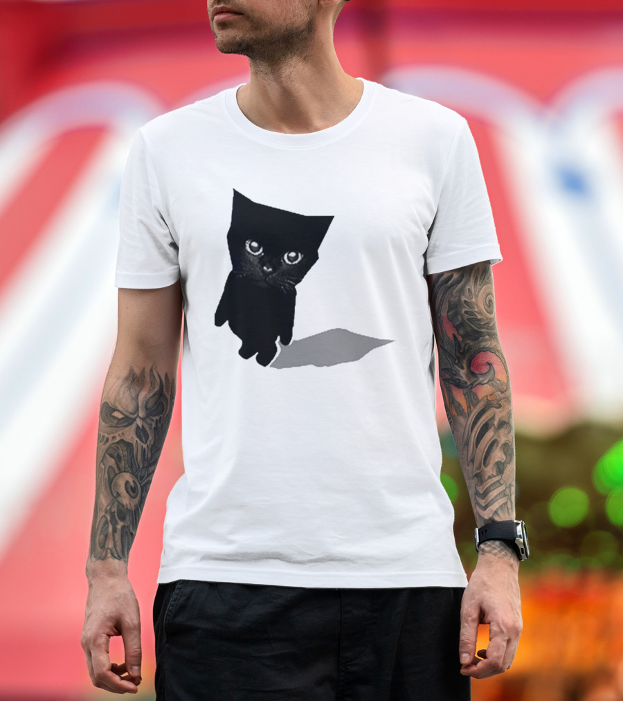 Cat Sluj Art Bro Shadow Black Kitty Image T-Shirt