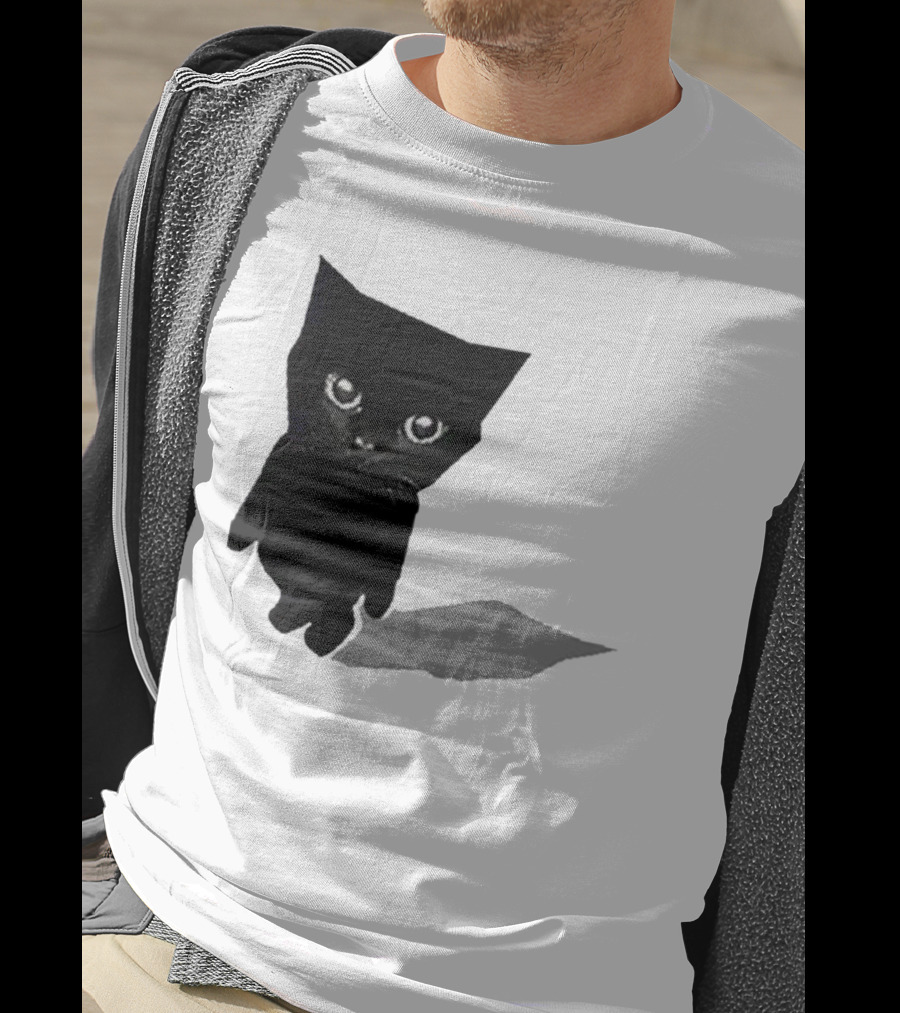 Cat Sluj Art Bro Shadow Black Kitty Image T-Shirt