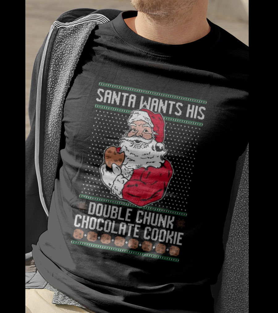 Santa Wants His Double Chunk Chocolate Cookie Vintage T-Shirt