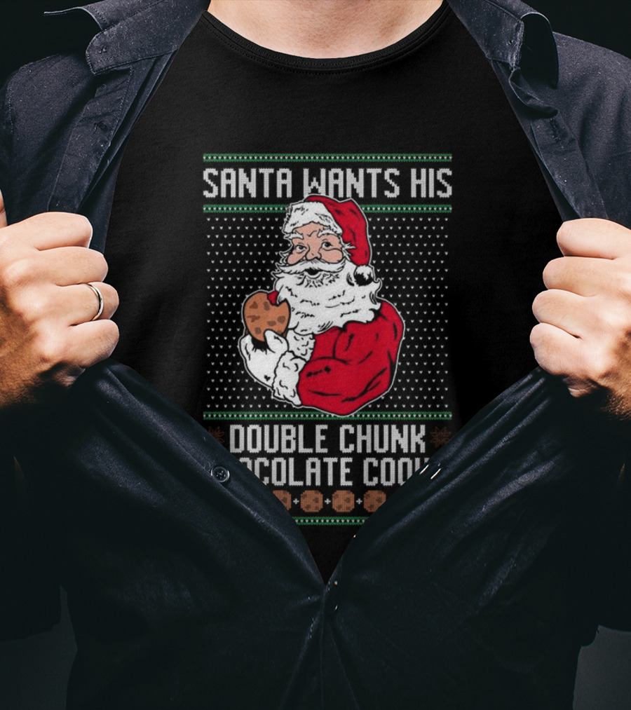 Santa Wants His Double Chunk Chocolate Cookie Vintage T-Shirt
