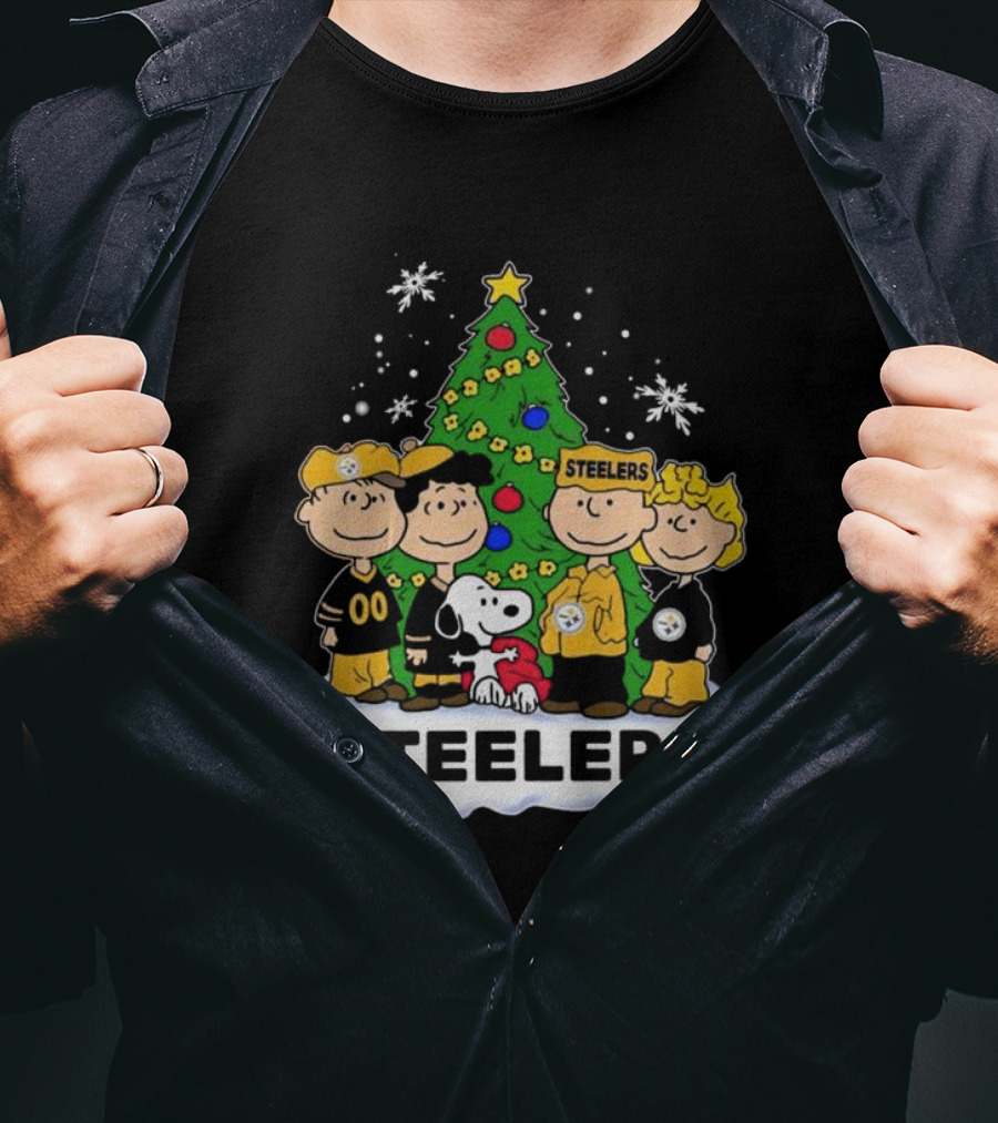 Snoopy And Friends Steelers Christmas T-Shirt