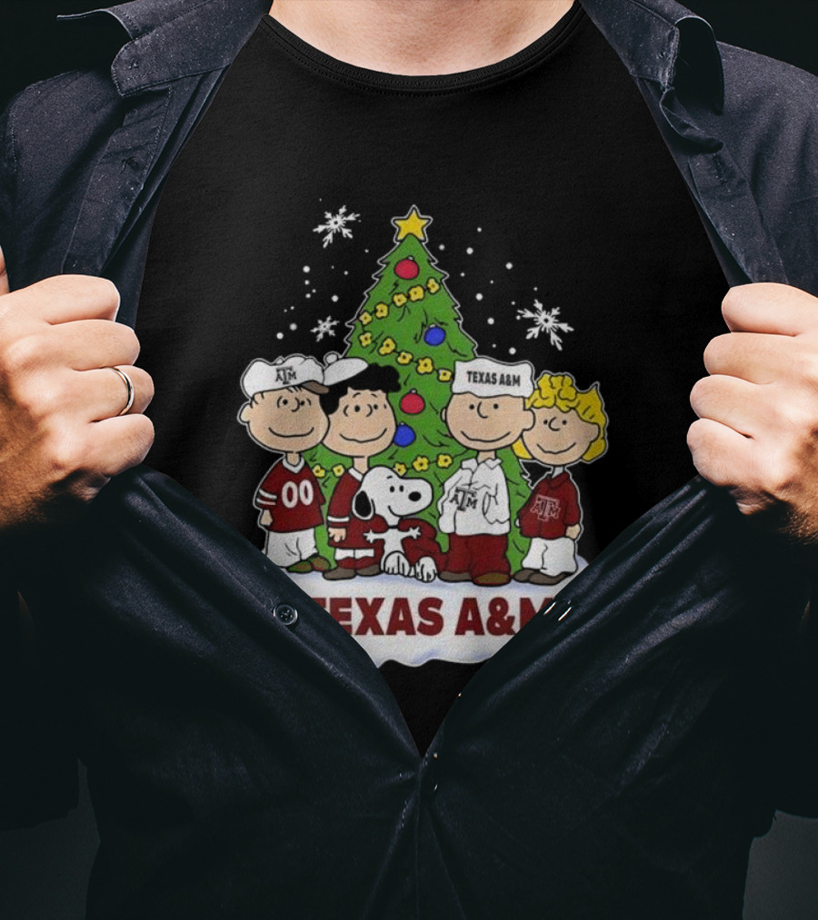 Snoopy And Friends Texas A&M Christmas T-Shirt