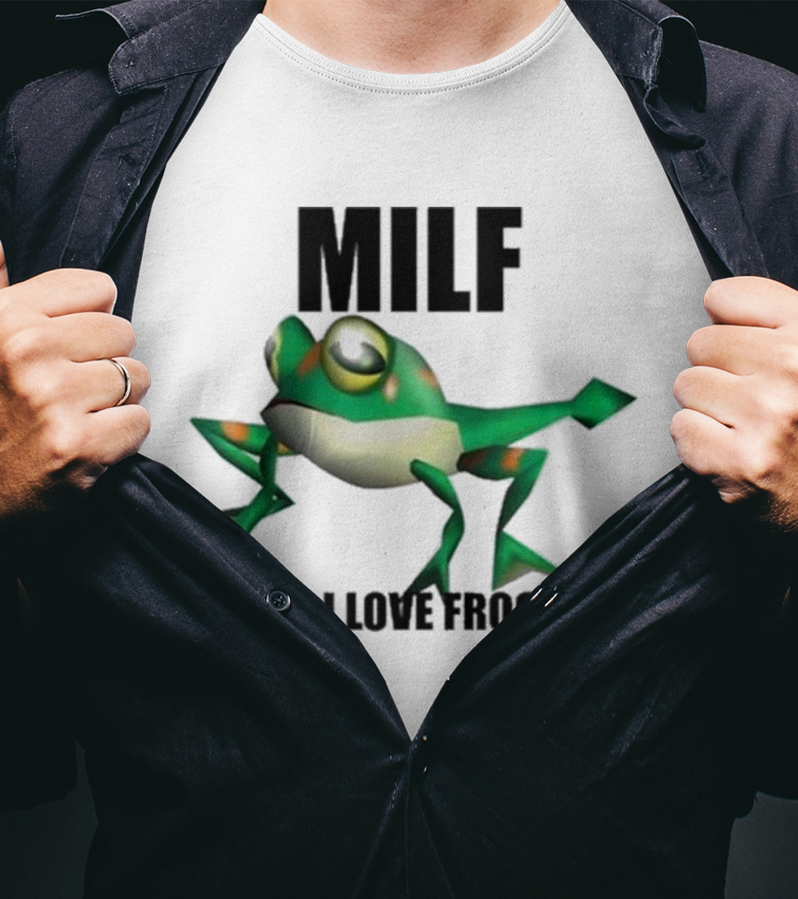 MILF Man I Love Froggy Cute Green Cartoon Frog T-Shirt