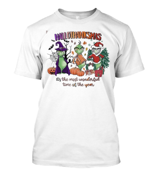 Hallothanksmas The Grinch It’s The Most Wonderful Time Of The Year T-Shirt