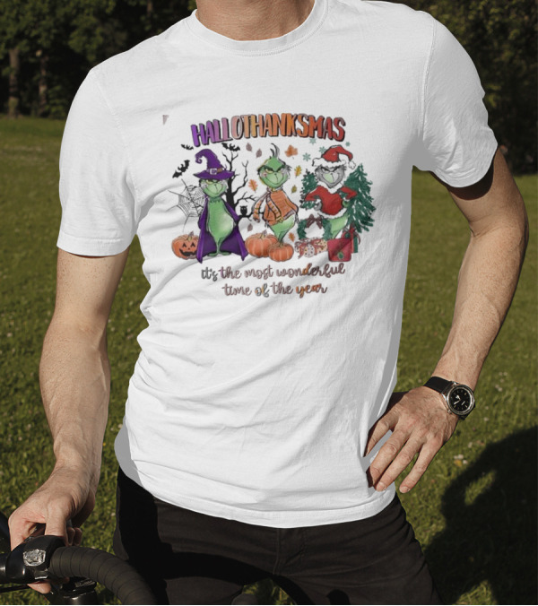 Hallothanksmas The Grinch It’s The Most Wonderful Time Of The Year T-Shirt
