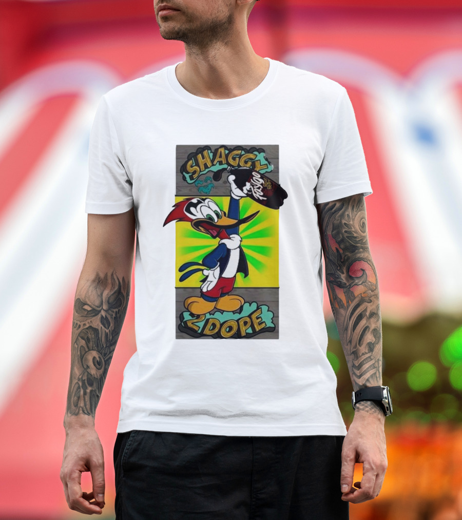 Shaggy 2 Dope Woodpecker Cartoon with Hat T-Shirt