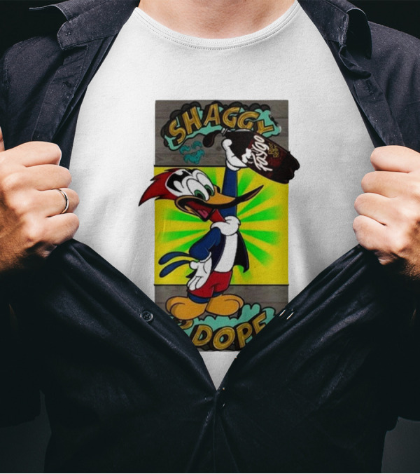 Shaggy 2 Dope Woodpecker Cartoon With Hat T-Shirt
