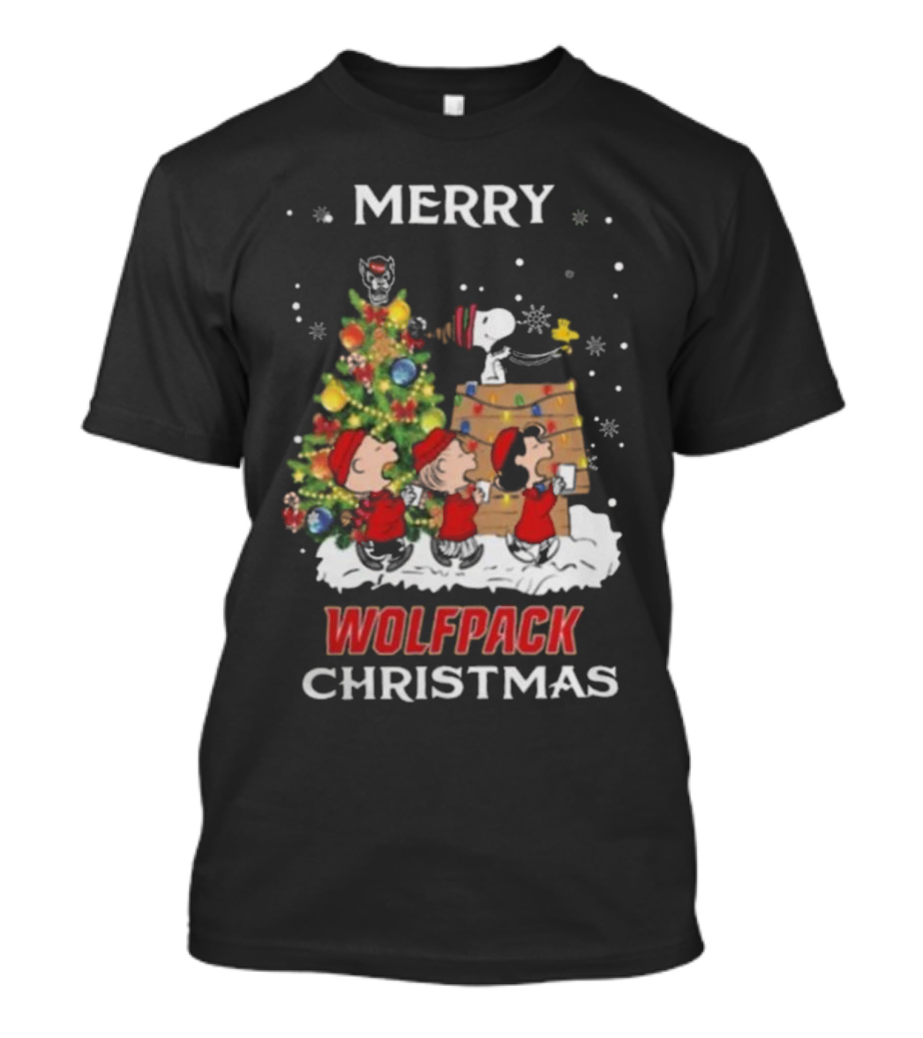 Merry Wolfpack Christmas NC State Snoopy And Friends T-Shirt