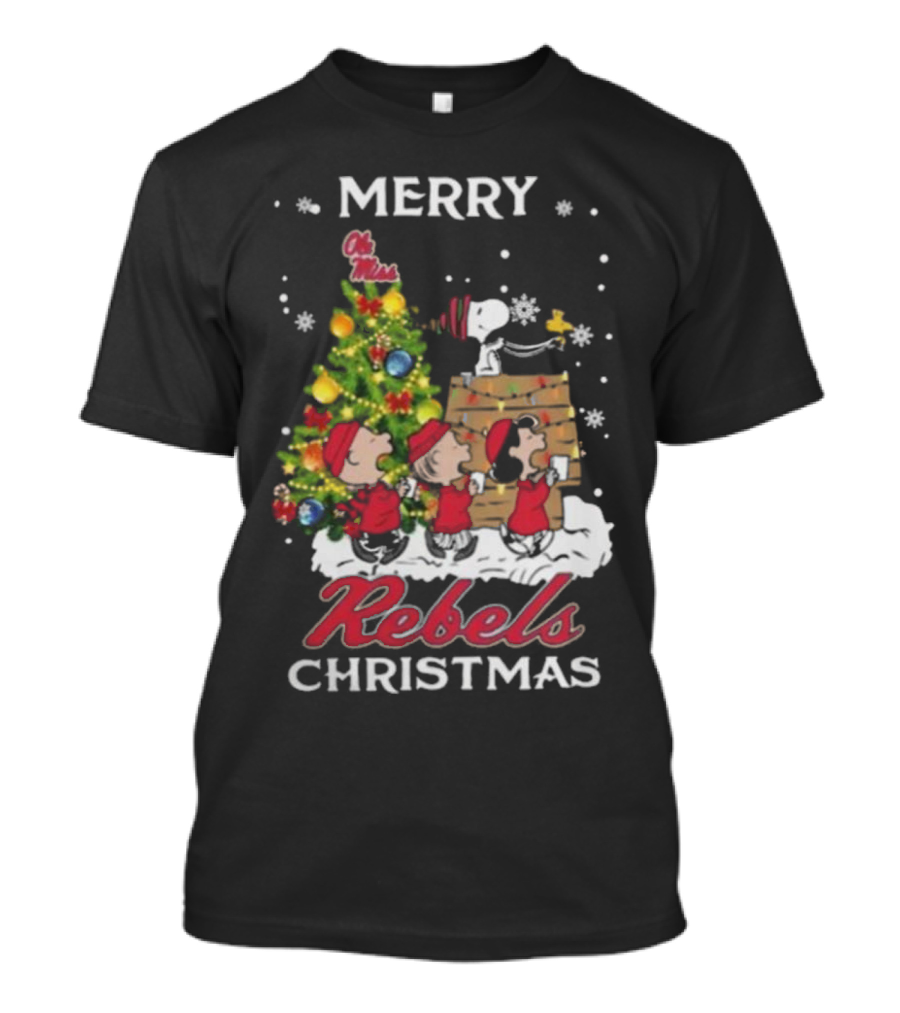 Merry Ole Miss Rebels Christmas Snoopy And Friends T-Shirt