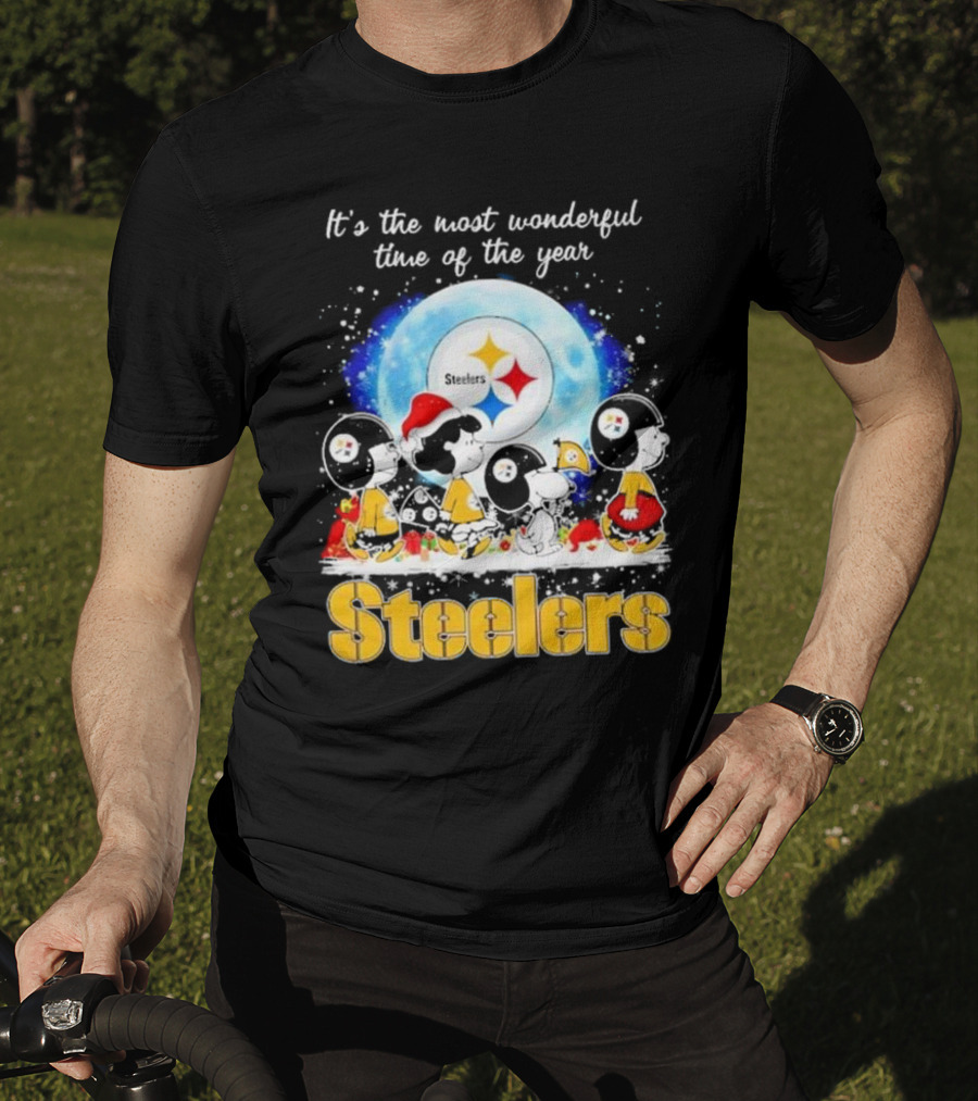 Peanuts Steelers Christmas It's The Most Wonderful Time Of The Year T-Shirt