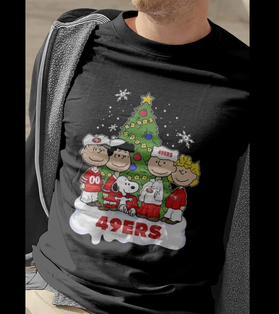 San Francisco 49Ers Snoopy And Friends Christmas T-Shirt