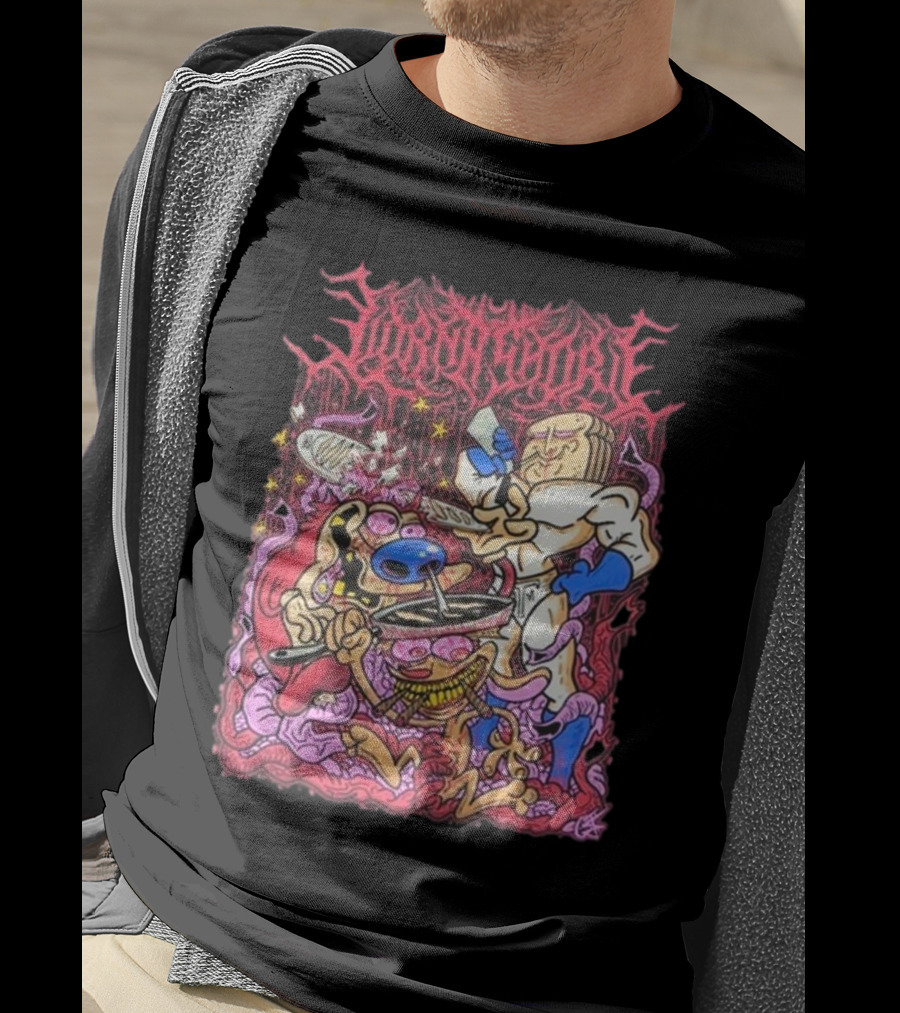 Lorna Shore Numb My Pain Cartoon Characters Chaotic Colorful Scene T-Shirt