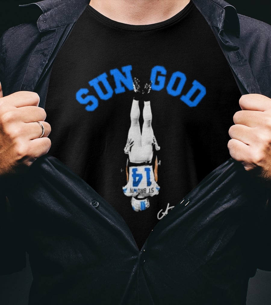 SUN GOD St. Brown 14 Headstand Signature T-Shirt