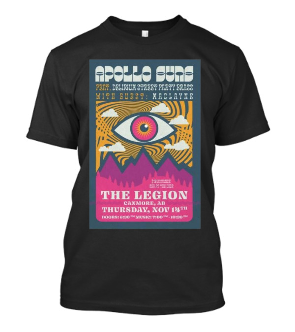 Apollo Suns At The Legion Canmore AB Nov 14 2024 Featuring Delirium Street Party Brass With Guest Maclayne T-Shirt
