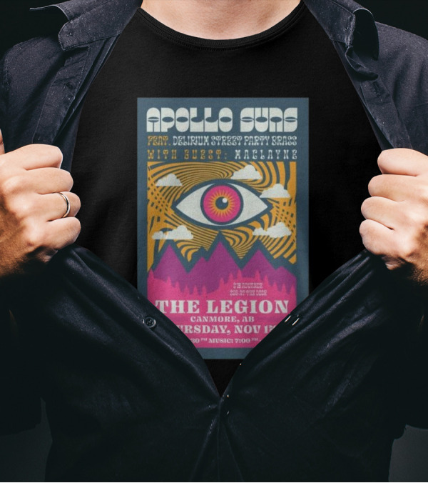 Apollo Suns At The Legion Canmore AB Nov 14 2024 Featuring Delirium Street Party Brass With Guest Maclayne T-Shirt