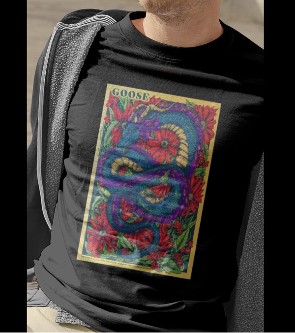 Goose Nov 10 2024 Andrew J Brady Music Center Cincinnati Tour Poster Dragon Floral T-Shirt