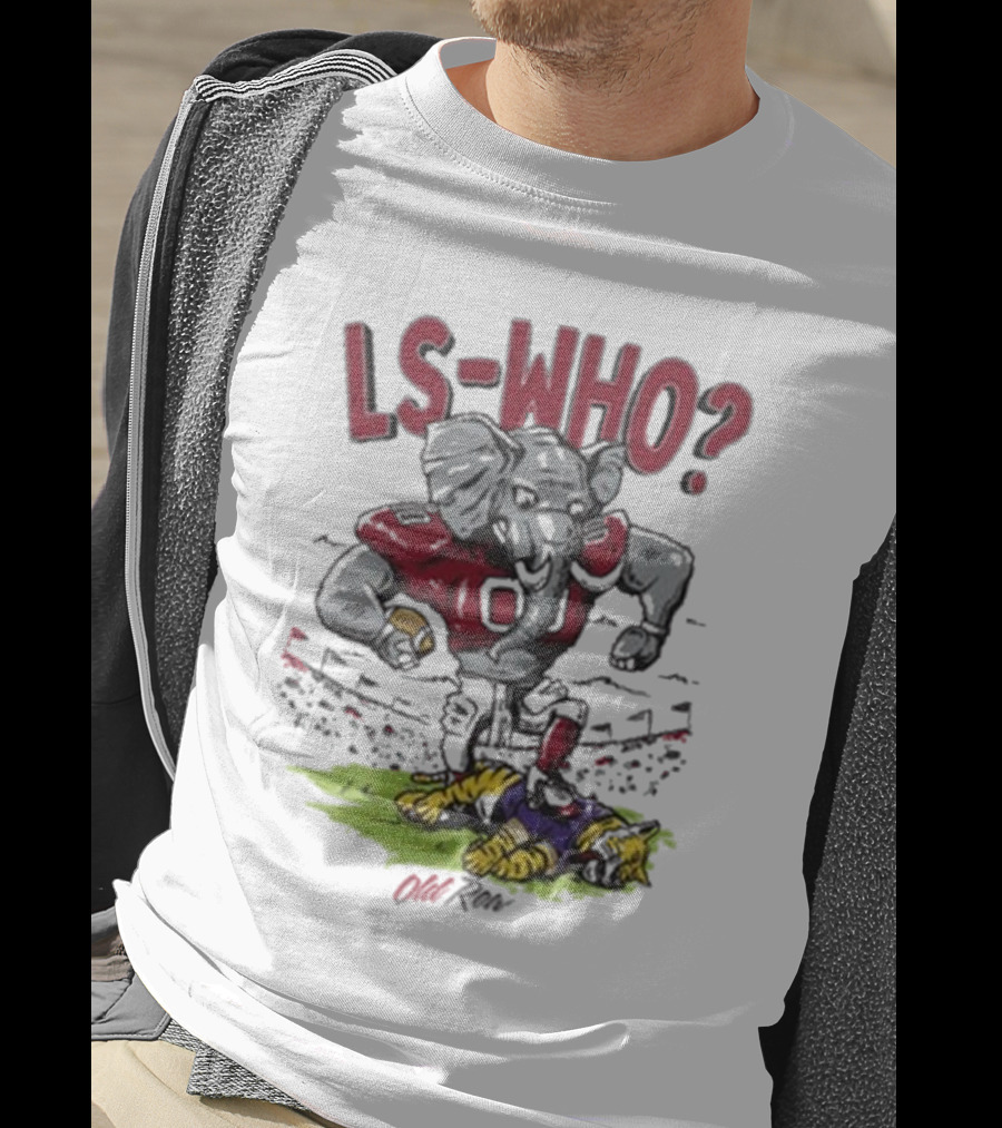 Alabama Crimson Tide LS-Who Football Rivalry Elephant Over LSU Tigers T-Shirt