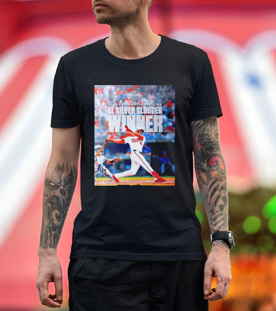 Anthony Santander AL Silver Slugger Winner Orioles Baseball Action T-Shirt