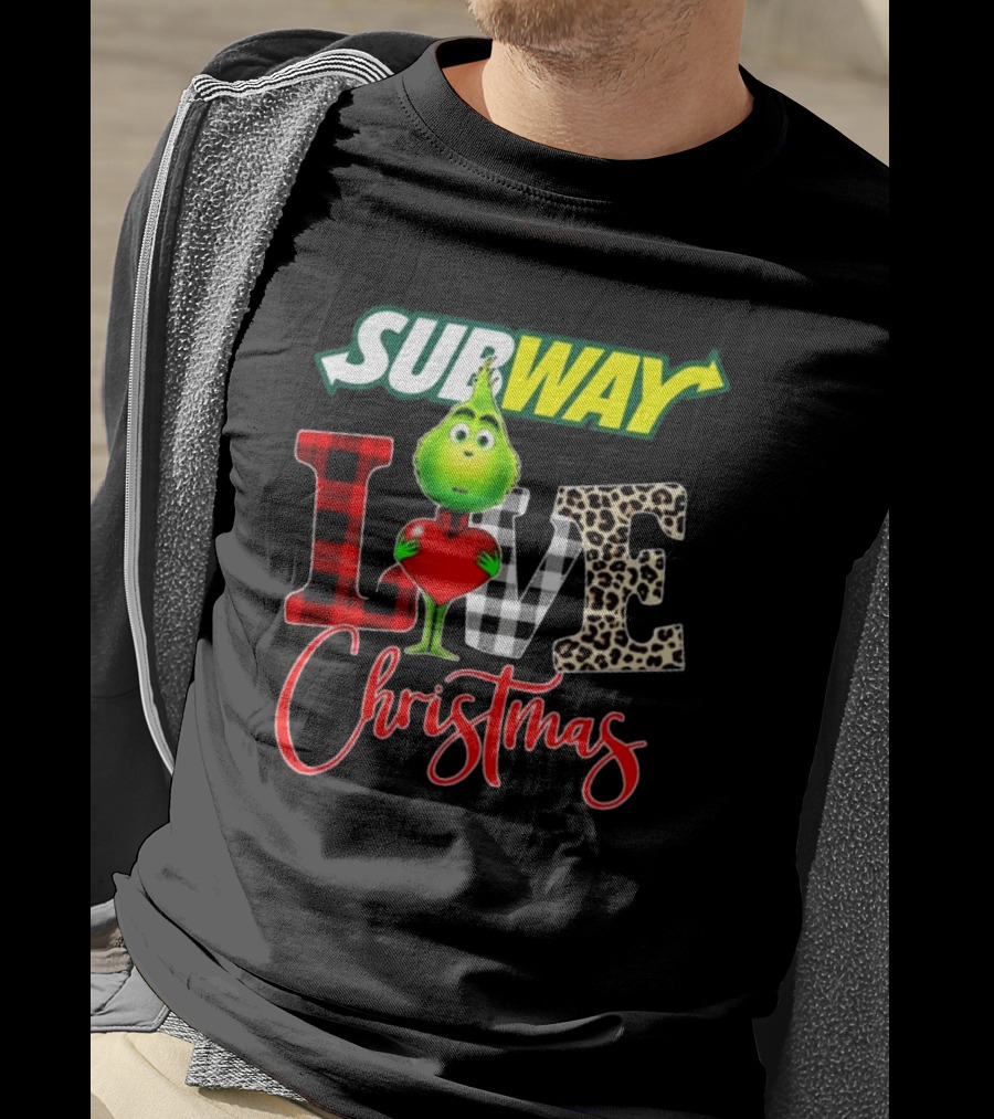 SUBWAY Grinch Love Heart Christmas T-Shirt