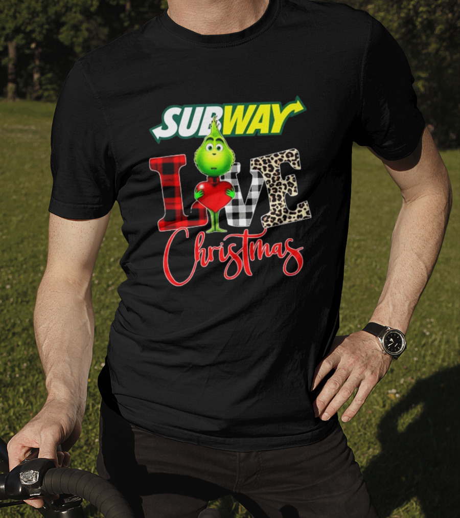 SUBWAY Grinch Love Heart Christmas T-Shirt