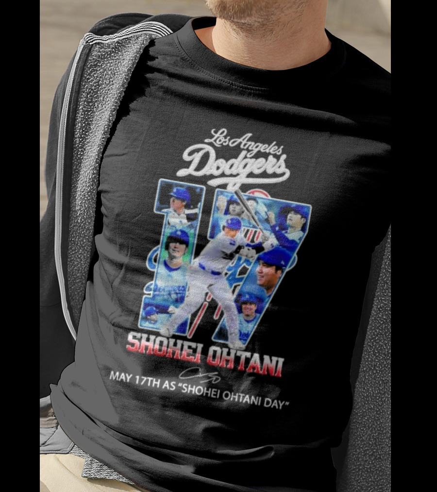Los Angeles Dodgers Shohei Ohtani 17 May 17th As Shohei Ohtani Day Signature T-Shirt