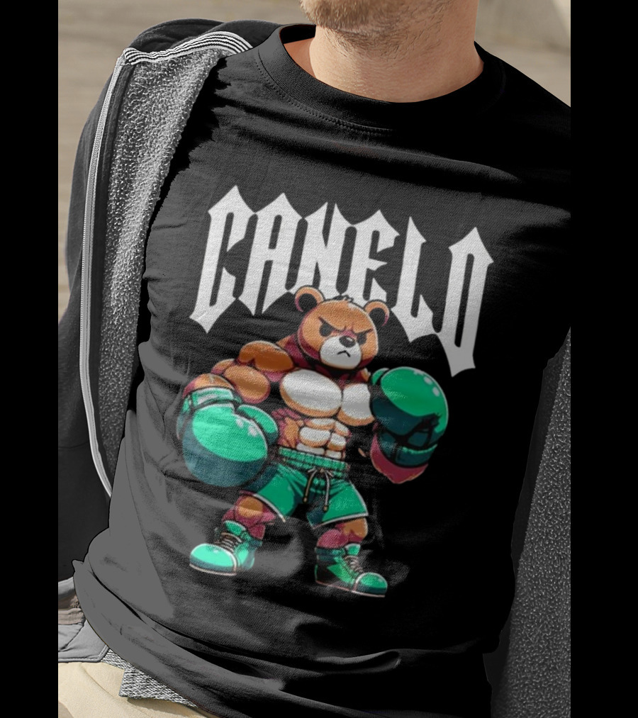Canelo Boxing Teddy Bear Cartoon With Gloves T-Shirt