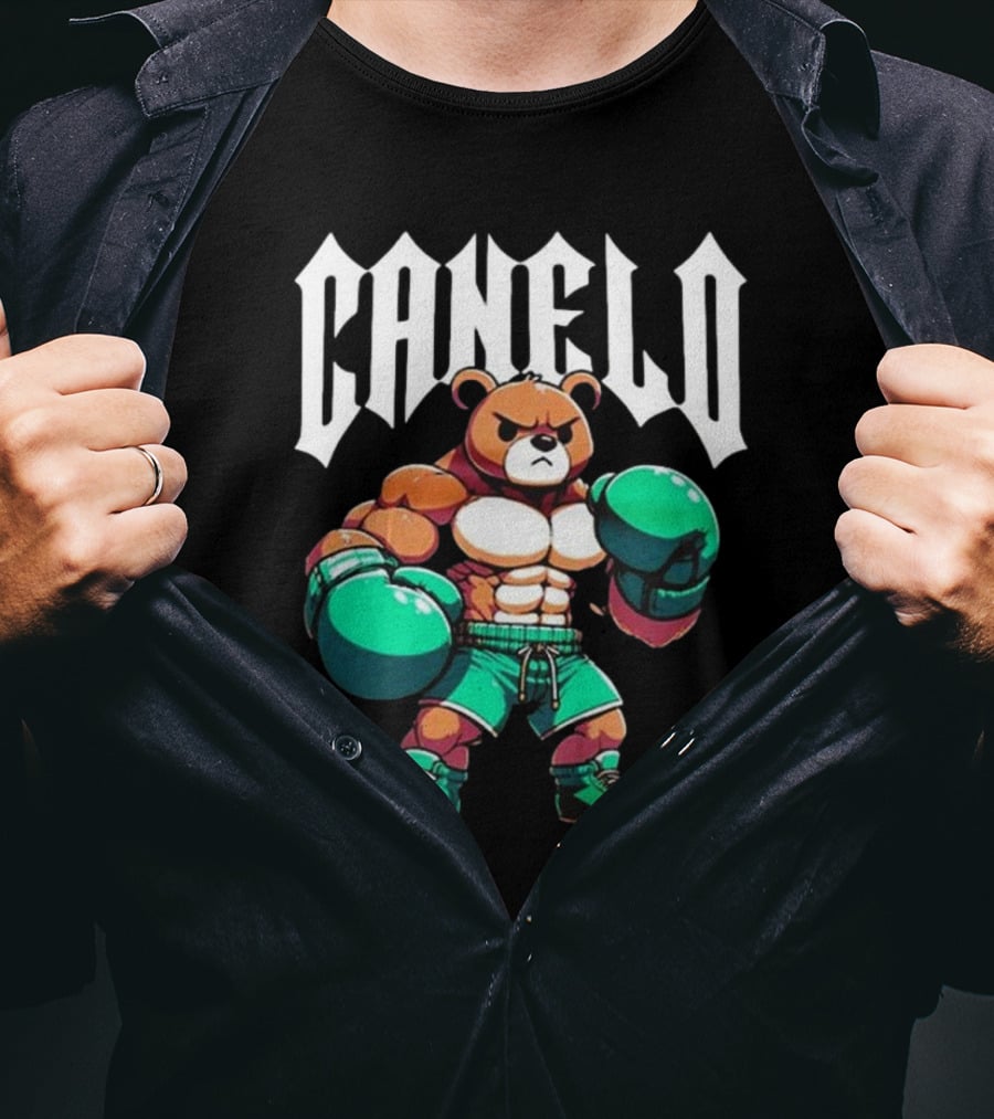 Canelo Boxing Teddy Bear Cartoon With Gloves T-Shirt