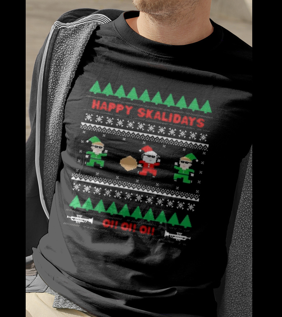 Happy Skalidays Christmas Elf Dancing Oi Oi Oi T-Shirt