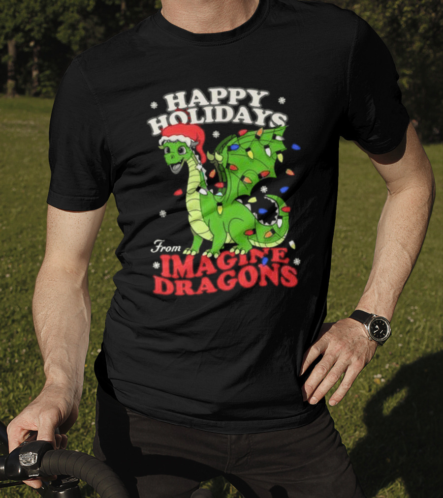 Happy Holidays From Imagine Dragons Cartoon Dragon T-Shirt