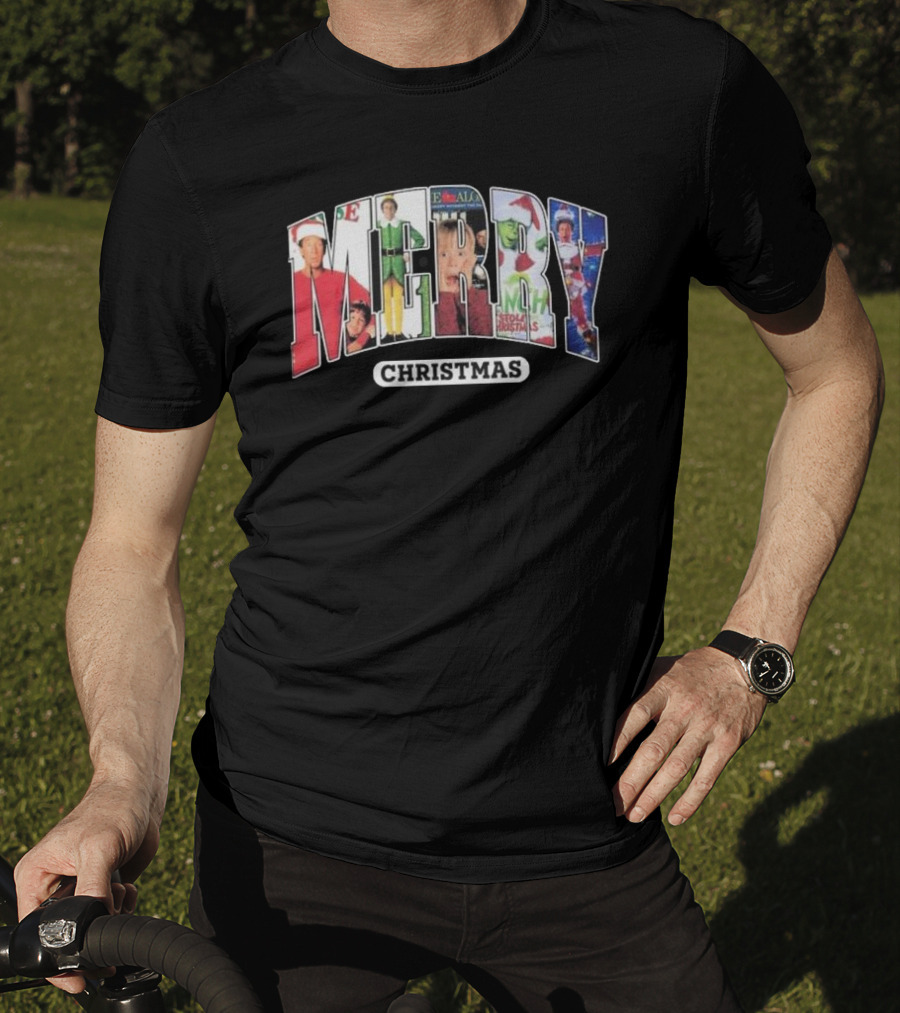 Merry Christmas Collection Movie Characters For Fans T-Shirt