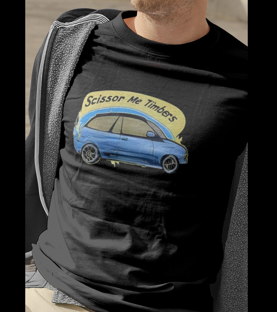 Scissor Me Timbers Blue Car Image T-Shirt