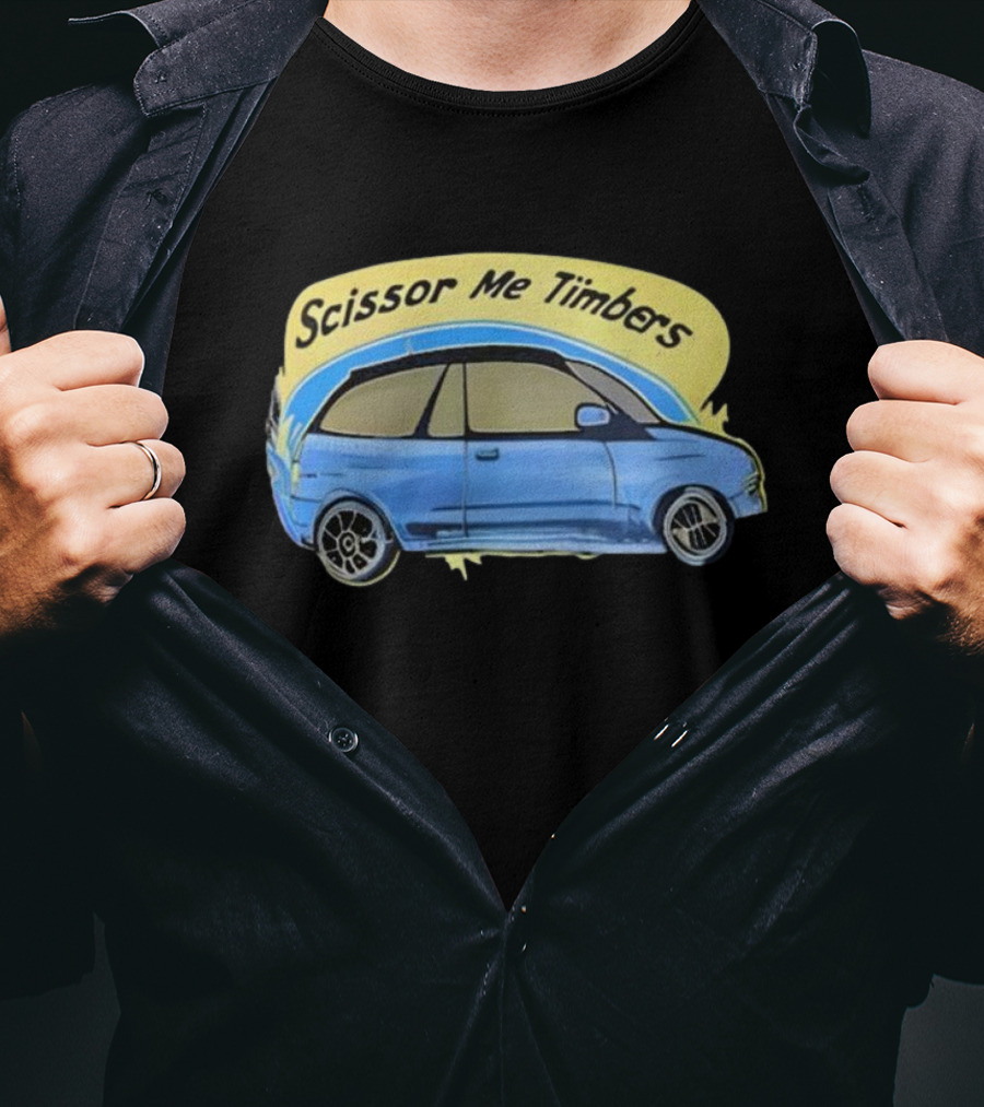 Scissor Me Timbers Blue Car Image T-Shirt