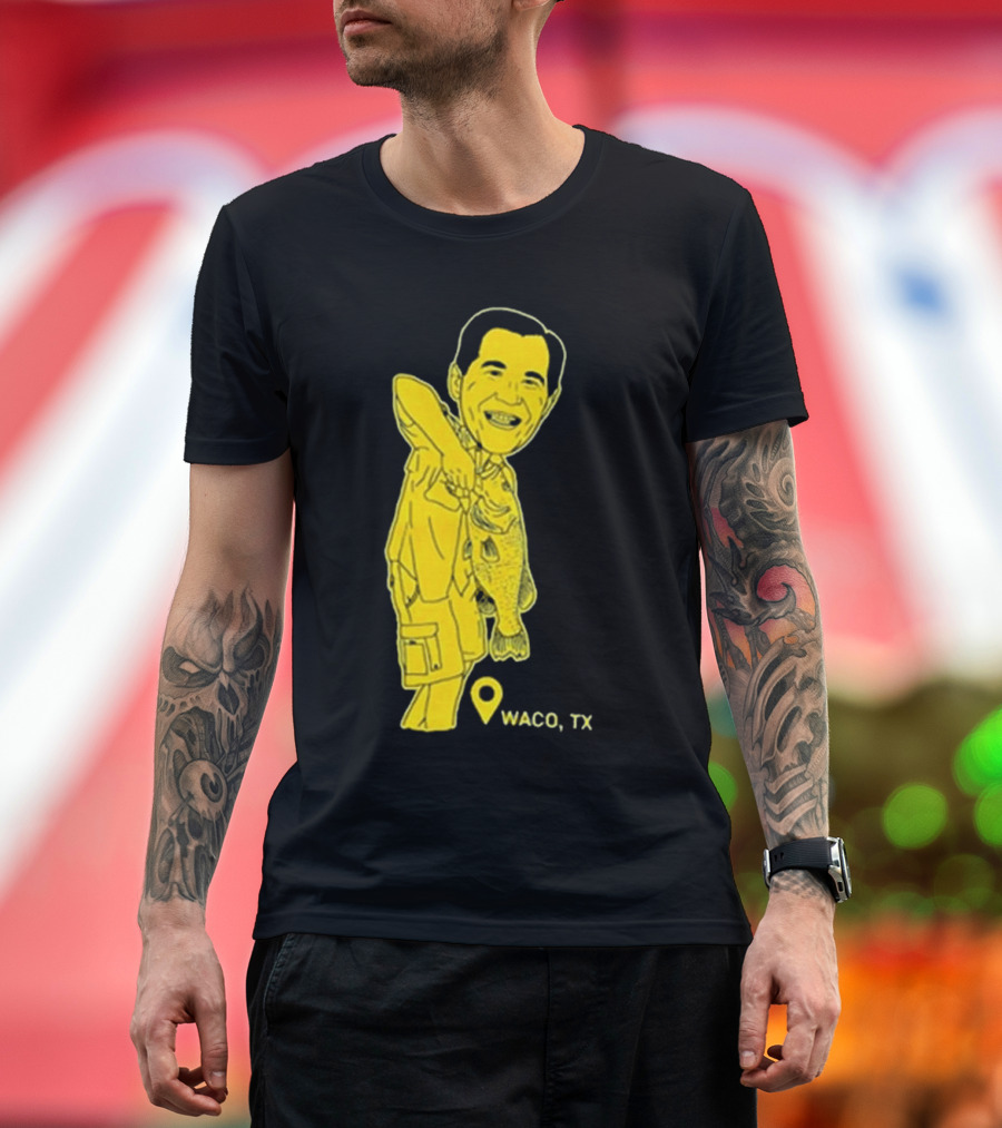 Scott Drew Fishing Caricature Waco TX T-Shirt