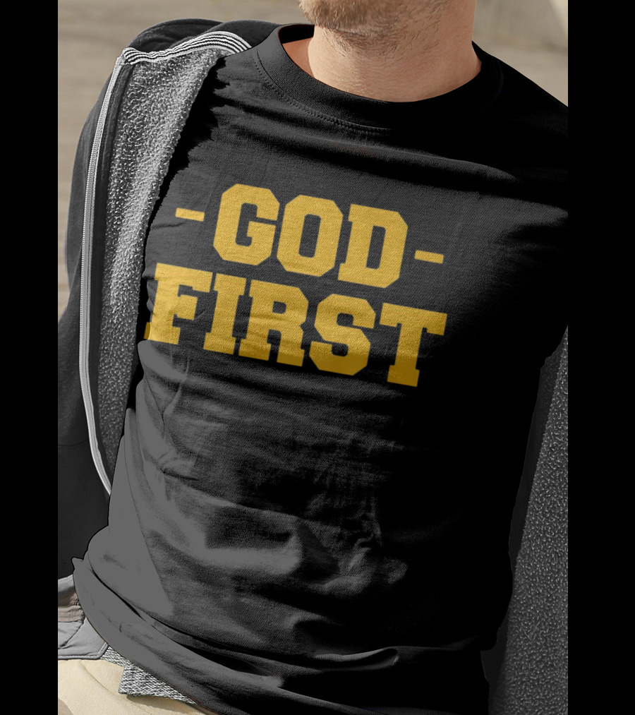Tony Dungy God First Inspirational Christian Coach Message T-Shirt
