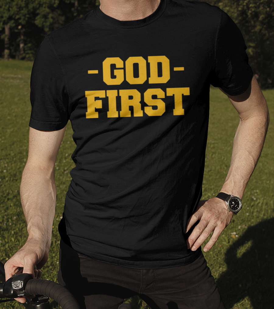 Tony Dungy God First Inspirational Christian Coach Message T-Shirt