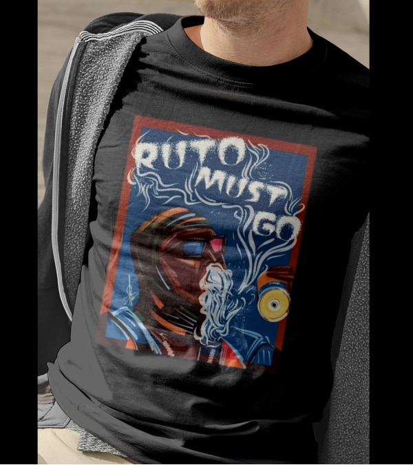 Ruto Must Go Smoking Figure With Beverage T-Shirt