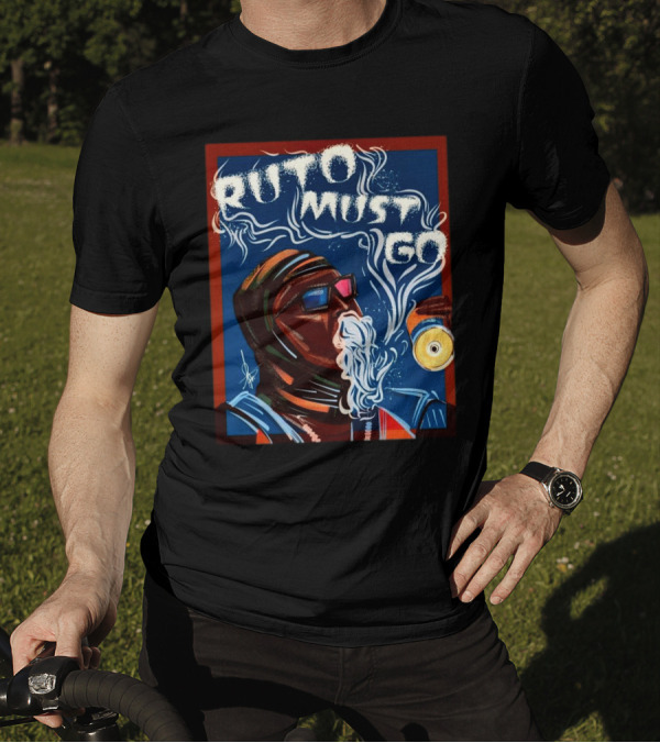 Ruto Must Go Smoking Figure With Beverage T-Shirt