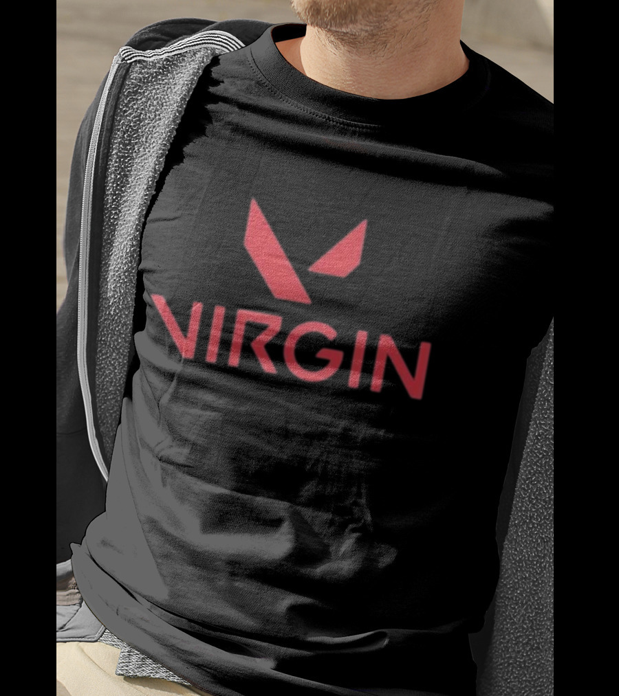 Woahryan Virgin Valorant Logo Style Red Gamers T-Shirt