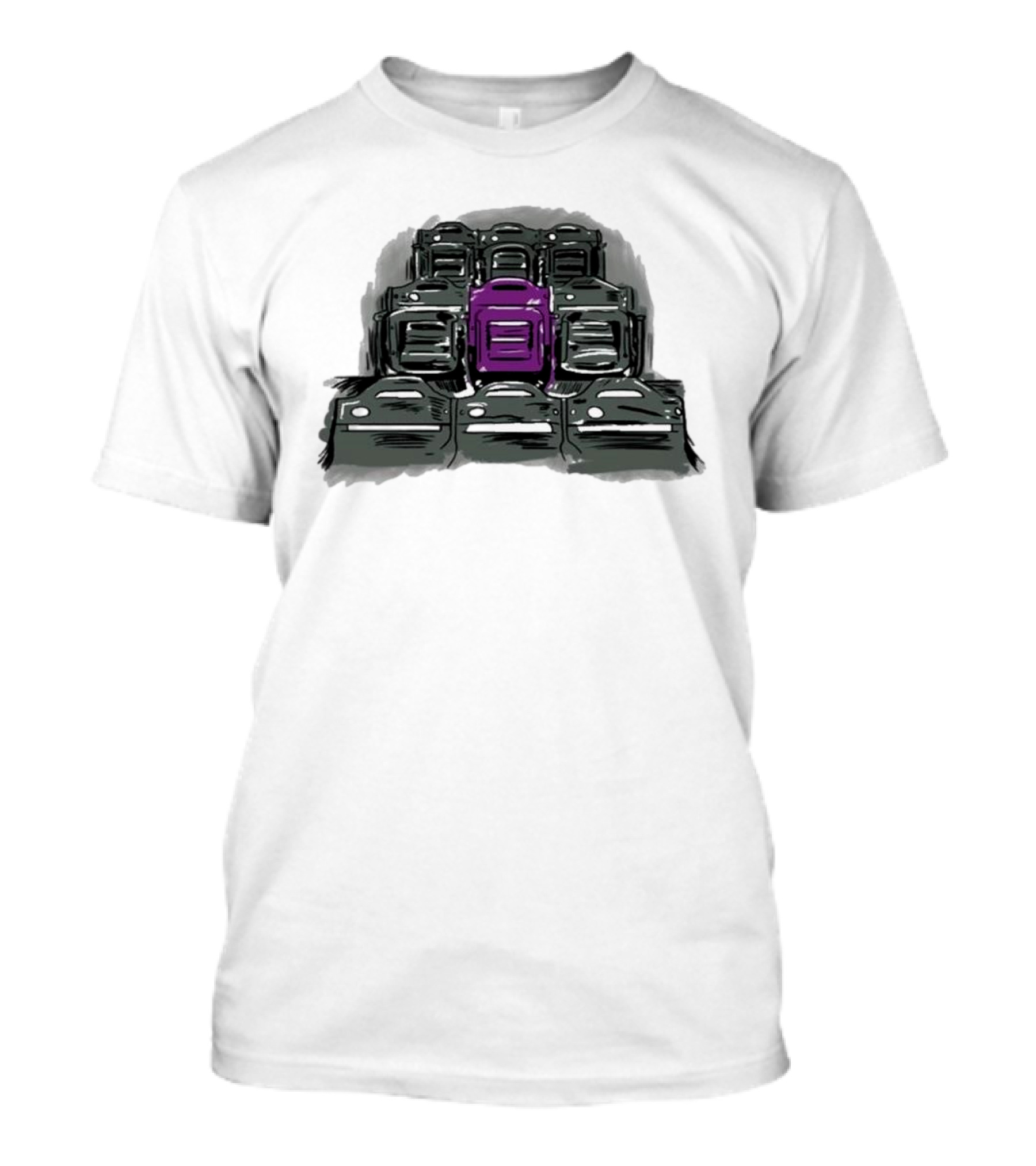 Grimace The Purple Seat Among Gray Car Seats T-Shirt