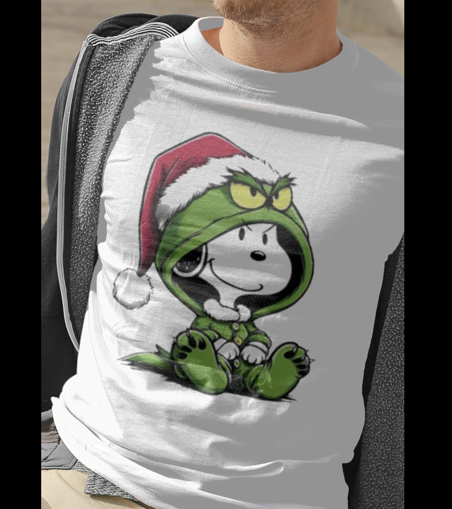 Grinch Snoopy Santa Costume Christmas T-Shirt