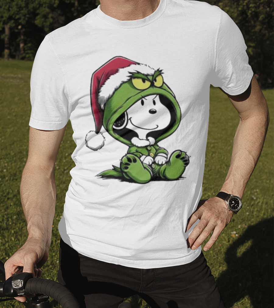 Grinch Snoopy Santa Costume Christmas T-Shirt